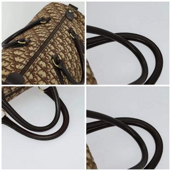 Christian Dior Trotter Canvas Boston Bag Brown Gold Auth 131686 - Picture 16 of 16